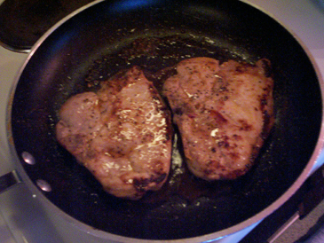 Pork Chops and Fried Apples - Cooking