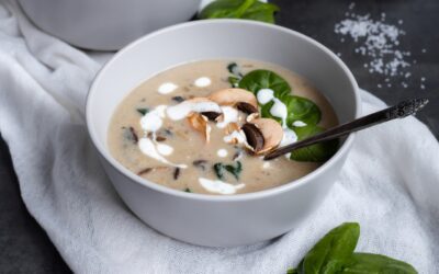 Creamy Mushroom Soup & Spinach!