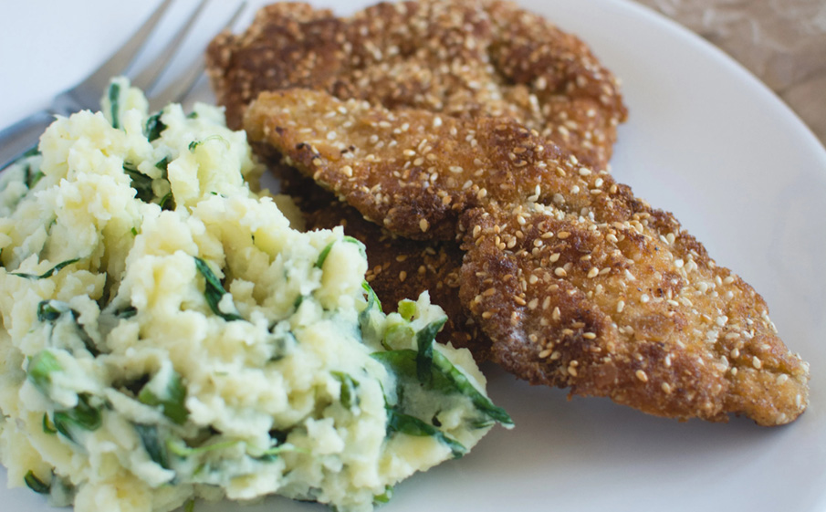 Chicken Schnitzel Recipe & Mashed Potatoes