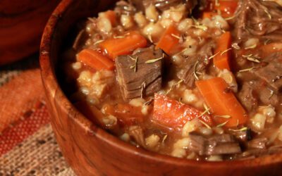 Hearty Beef and Barley Stew with Vegetarian Option