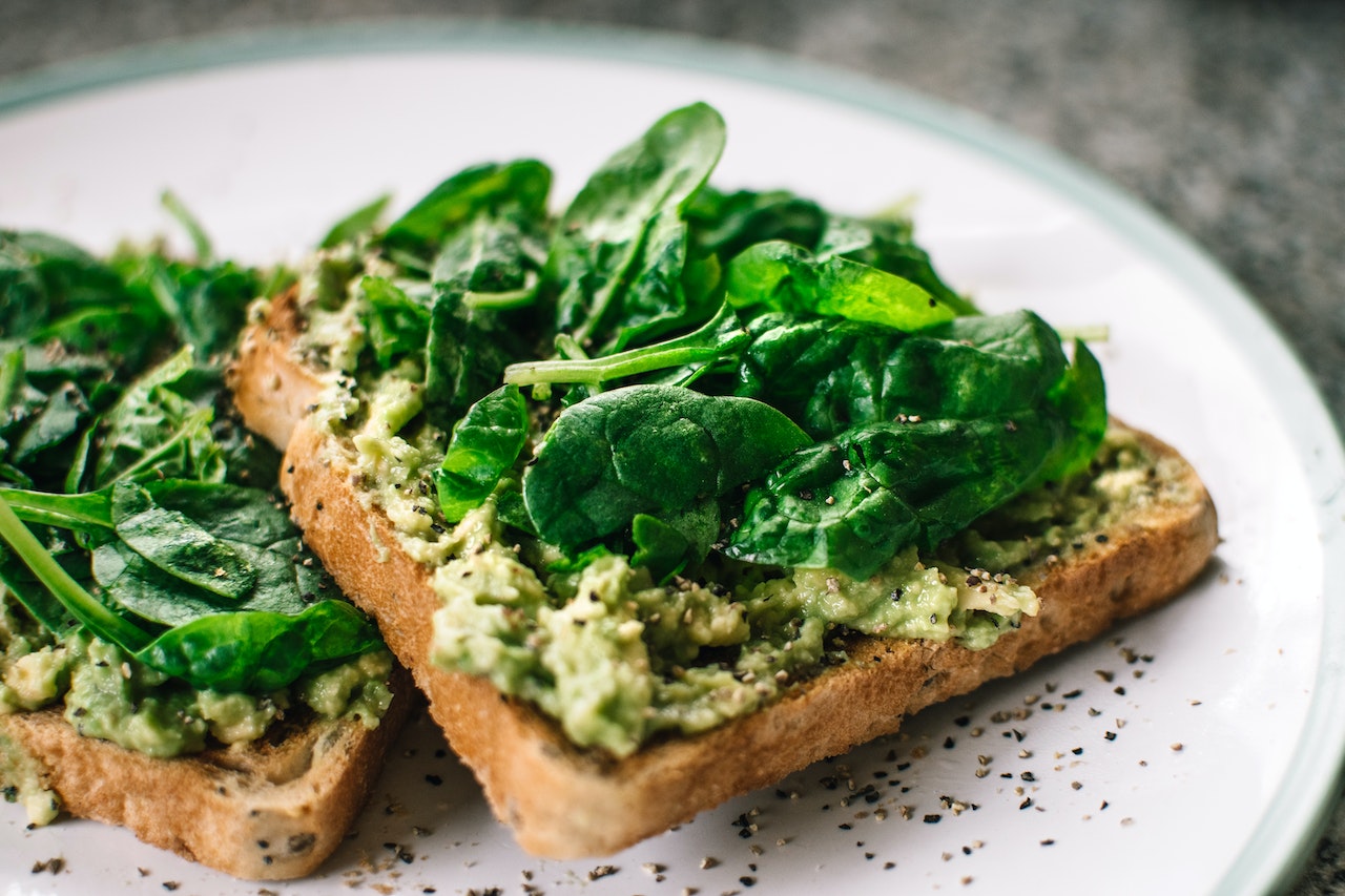 Breakfast and Brunch Ideas #4 Guacamole Toast with Spinach